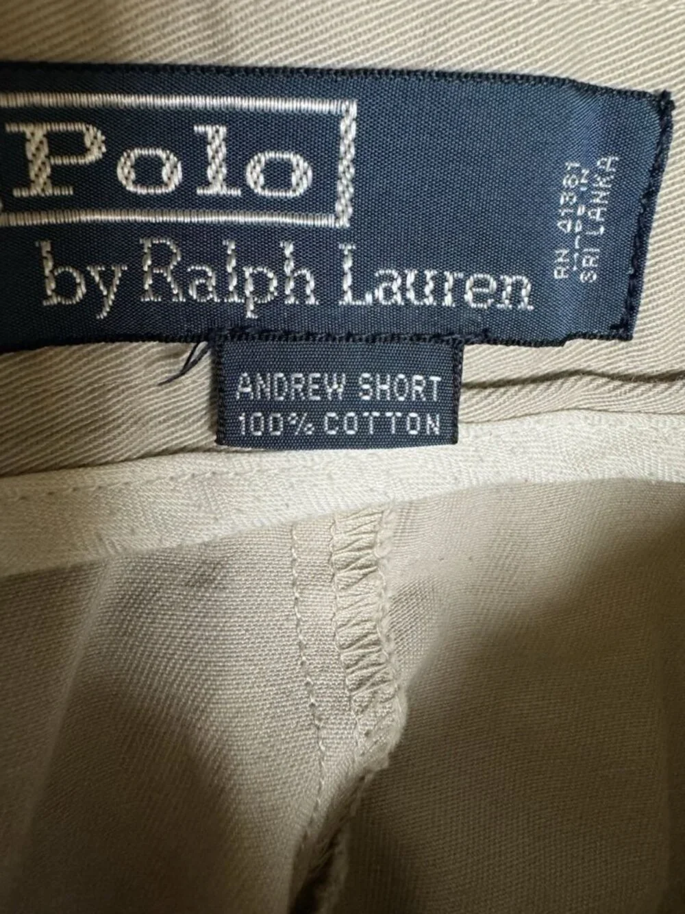 Polo Ralph Lauren Andrew Shorts Men’s 36 Beige Cotton Chino 6” Inseam